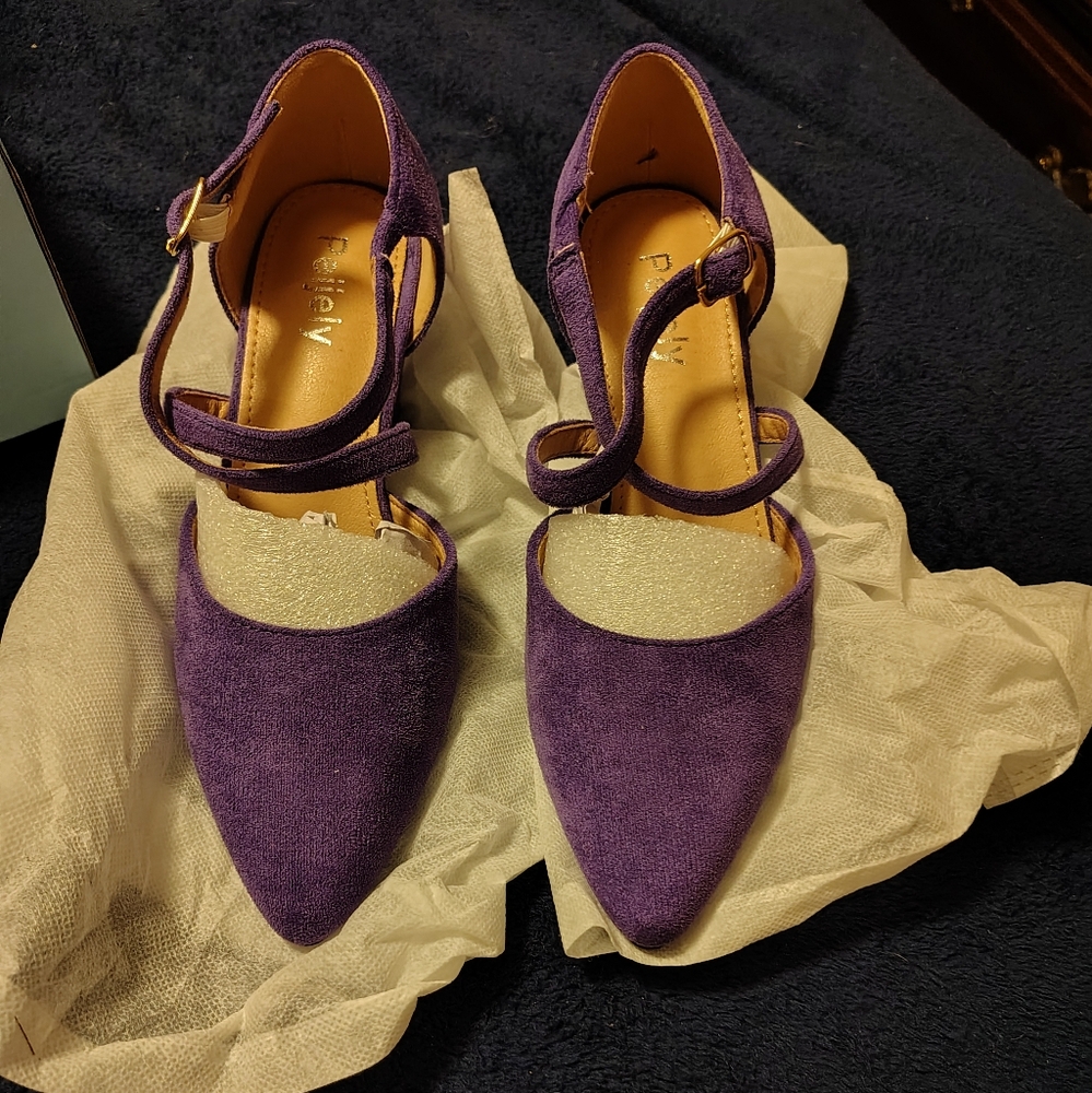 Elegant Purple Heels with Ankle Strap